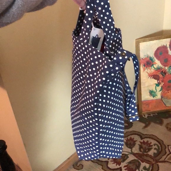 BAGGU Duck Tote Shoulder Crossbody Handle Tote PolkaDot Blue White Classic NEW - Picture 16 of 16